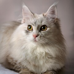 Fototapeta premium cute white Angora cat, AI generated