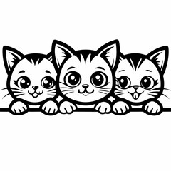 Three Cute Realistic Peeking Animals | SVG Vector Files for Cricut & Silhouette | Playful Clipart for T-Shirts & Crafts