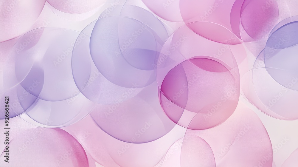 Aufkleber abstract pattern of overlapping circles pastel pinks and purples empty white background