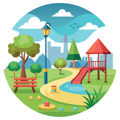 Fototapeta premium Park Outdoor Icon Vector Design Illustration