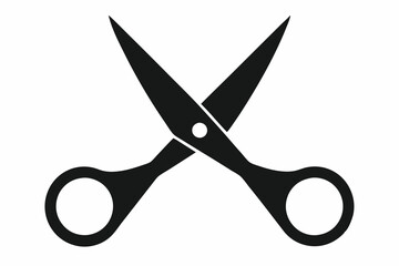 Scissors icon silhouette black vector art illustration