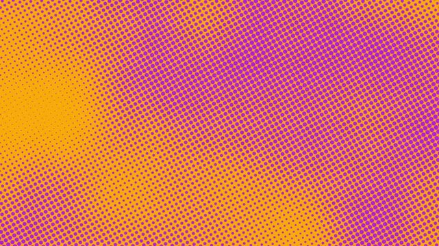 Abstract gradient halftone dotted background with a pop cartoon comic motion pattern. Seamless loop in retro monochrome vintage style in 4k. Fit for tint, alpha, or overlay layer. Half Tone minimal