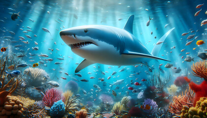 Fototapeta premium Shark in ocean