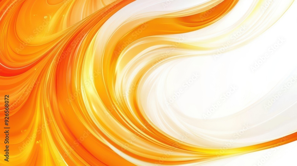 Aufkleber abstract swirling pattern gradient orange and yellow empty white background