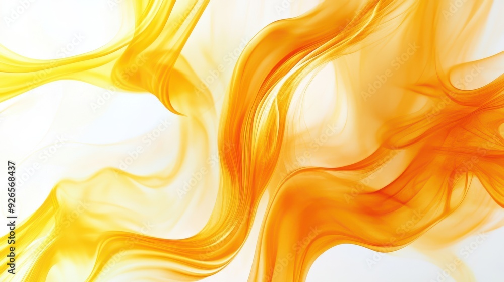 Aufkleber abstract swirling pattern gradient orange and yellow empty white background
