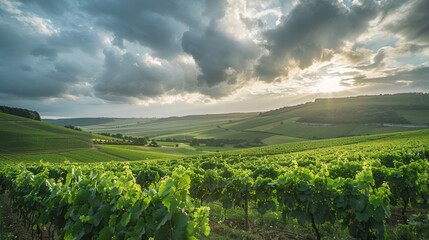 A valley of vineyards