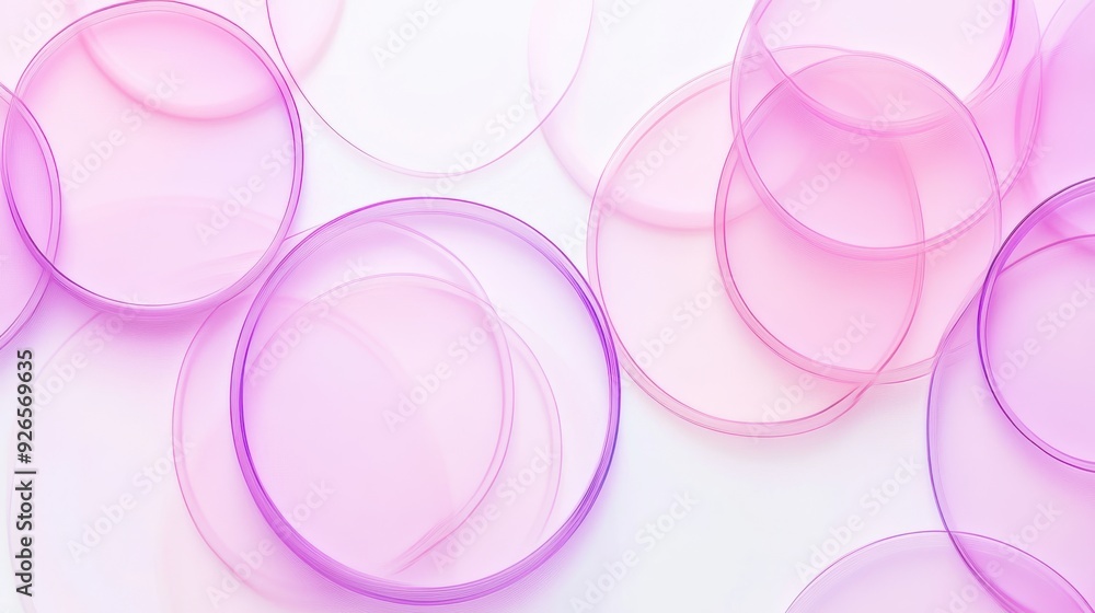 Aufkleber abstract pattern of overlapping circles pastel pinks and purples empty white background