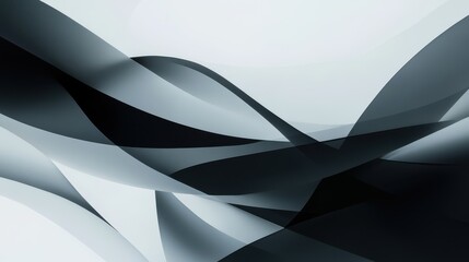 Obraz premium Abstract overlapping shapes shades of gray and black isolated white background