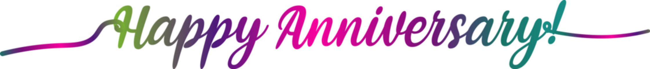 gradient color, Happy Anniversary Calligraphic Inscription. Calligraphic Lettering Design Template. Creative Typography for Greeting Card, Gift Poster, Banner