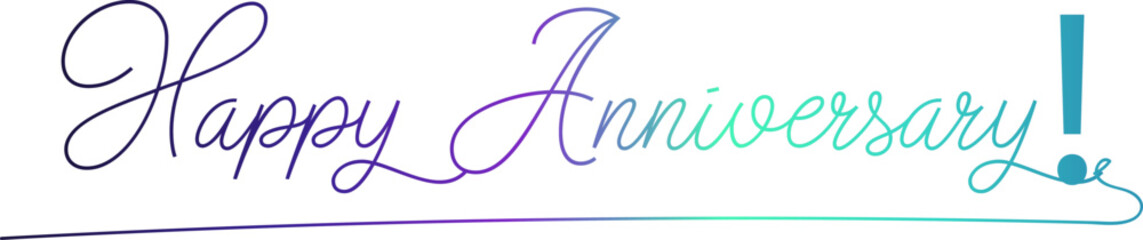 gradient color, Happy Anniversary Calligraphic Inscription. Calligraphic Lettering Design Template. Creative Typography for Greeting Card, Gift Poster, Banner