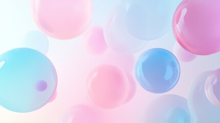 Soft gradient circles pastel pink and blue abstract background empty white background