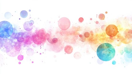 Abstract bokeh effect soft pastel colors isolated white background