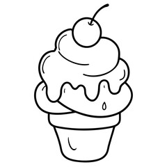 Cute Ice Cream Vector Illustration - SVG, Cricut Cut Files, Logo Icon, Clipart for T-Shirts