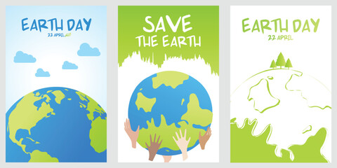 Naklejka premium Earth day, Save earth, Earth day poster