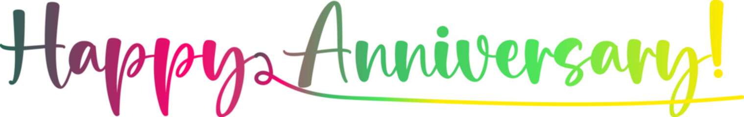 gradient color, Happy Anniversary Calligraphic Inscription. Calligraphic Lettering Design Template. Creative Typography for Greeting Card, Gift Poster, Banner