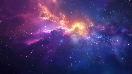 Obraz premium A stunning galaxy background featuring a colorful nebula, countless stars twinkling in the distance, and a sense of infinite space and wonder, perfect for cosmic-themed designs