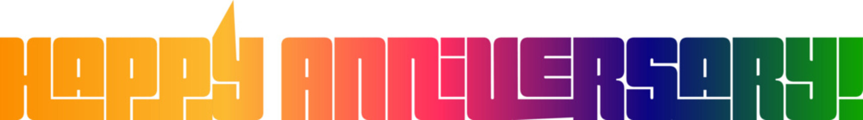 gradient color, Happy Anniversary Calligraphic Inscription. Calligraphic Lettering Design Template. Creative Typography for Greeting Card, Gift Poster, Banner