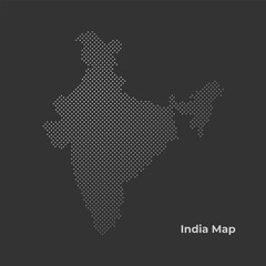 India map dotted vector illustration. India map halftone background.