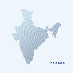 India map dotted vector illustration. India map halftone background.