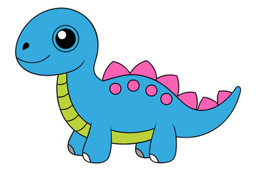 Dinosaur Vector Illustration Kawaii, Linocut, Cartoon Clipart & Line Art Designs