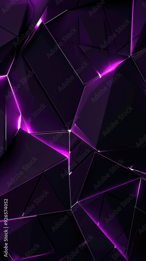 Poster abstract geometric pattern with dark purple and pink glowing lines creating a mesmerizing visual eff