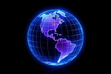 Fototapeta premium Digital Networked Globe with Glowing Connections.