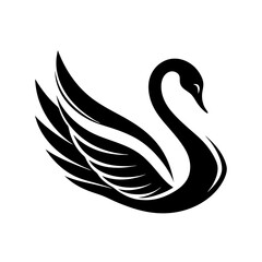 Fototapeta premium black swan vector logo