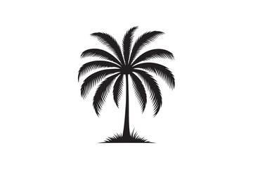 Fototapeta premium Palm tree silhouette vector illustration