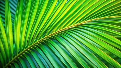 Close up of a vibrant tropical palm leaf, tropical, plant, palm, leaf, green, close up, nature, exotic, vibrant