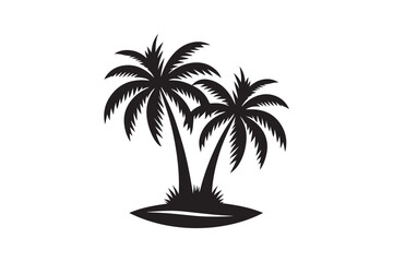 Palm tree silhouette vector illustration