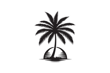 Palm tree silhouette vector illustration