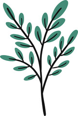 Simplicity floral freehand drawing flat design.