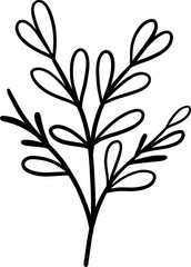 Simplicity floral freehand drawing flat design.