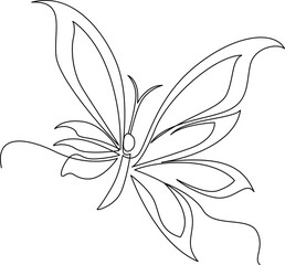 Beautiful butterfly one line art vector illustration