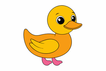 A Duck Vector art in illustration of white background