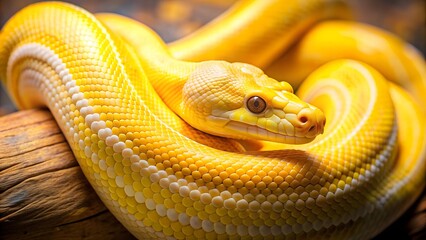 A vibrant yellow snake symbolizing the Python programming language, known for its simplicity and versatility 