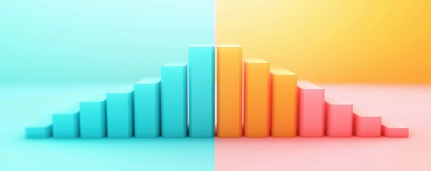 Competitive analysis, side-by-side comparison charts, 3D illustration