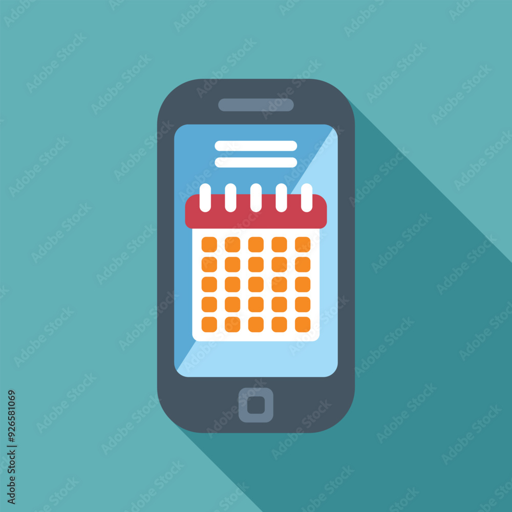 Poster calendar app is displayed on a smartphone screen, symbolizing digital scheduling and time management