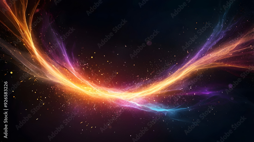 Poster cosmic dance of light: a vibrant vortex of stardust and energy swirls across the cosmos in a mesmeri
