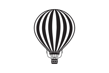 Hot air balloon silhouette vector illustration