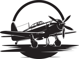 Obraz premium Old Fighter Jet Airplane Silhouette flat vector illustration isolated on a white background