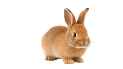 One newborn rabbit on a white background. Telephoto lens photography Realistic daylight