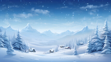 Obraz premium Wonderful Christmas Winter Scenery AI Artwork