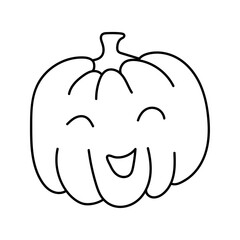 Pumpkin Halloween doodle. Vector isolated on white background