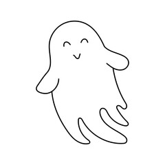 Cute ghost doodle. Vector isolated on white background