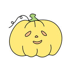 Pumpkin Halloween doodle. Vector isolated on white background