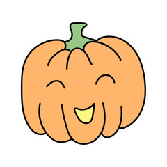 Pumpkin Halloween doodle. Vector isolated on white background
