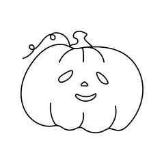 Pumpkin Halloween doodle. Vector isolated on white background