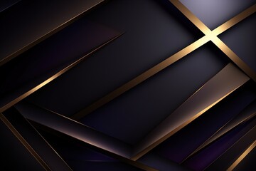 Abstract dark background with gold lines.