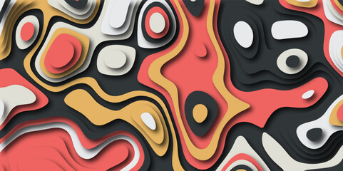 Fototapeta premium Abstract colorful paper cut background design .Abstract vector seamless pattern with shadows Trendy multicolor contemporary design for prints,flyers,banners,brochures,invitations,covers. 
